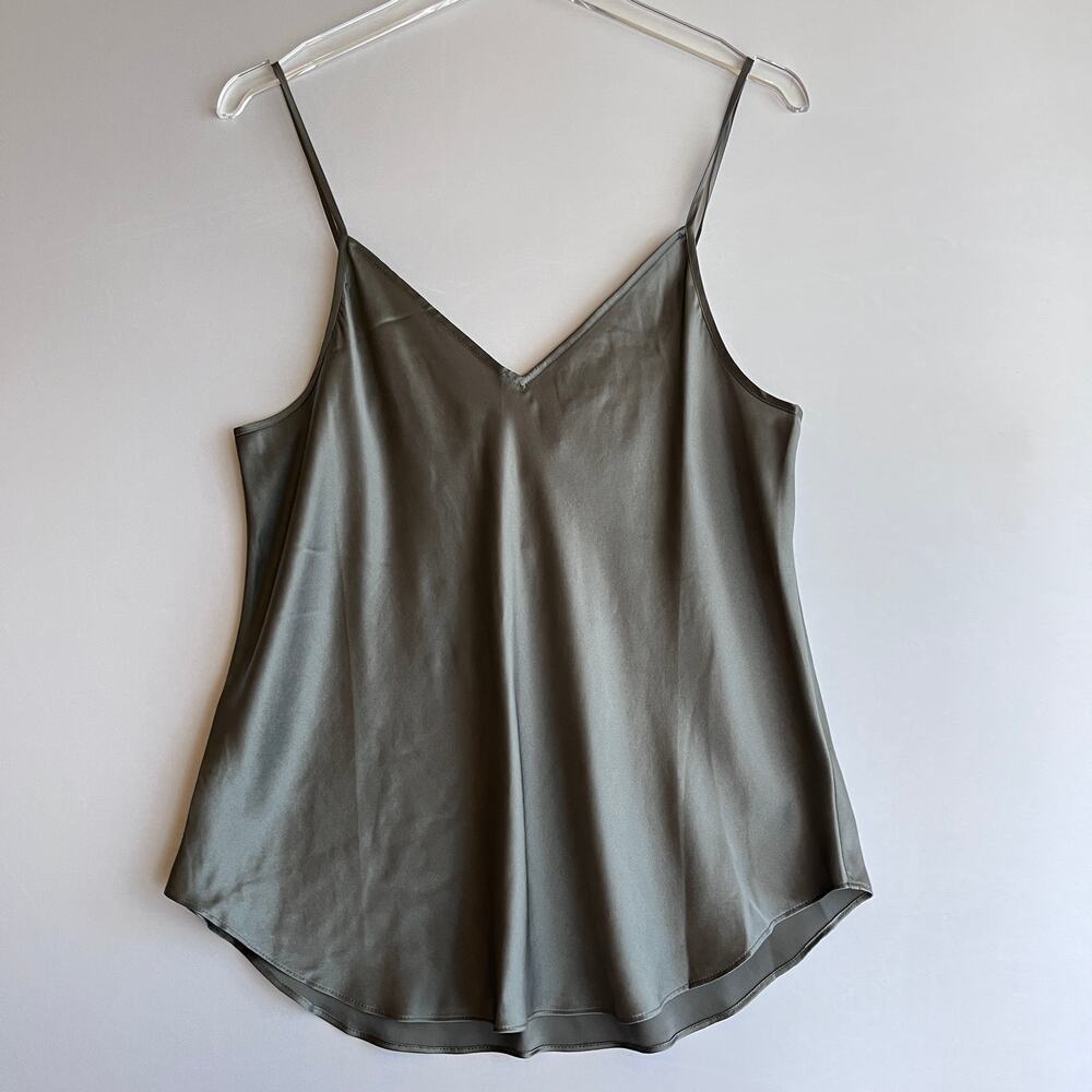 NWT ATM 100% Silk Cami in Olive L Coquette Elegant Classic Capsule Going Out Top - Picture 2 of 9